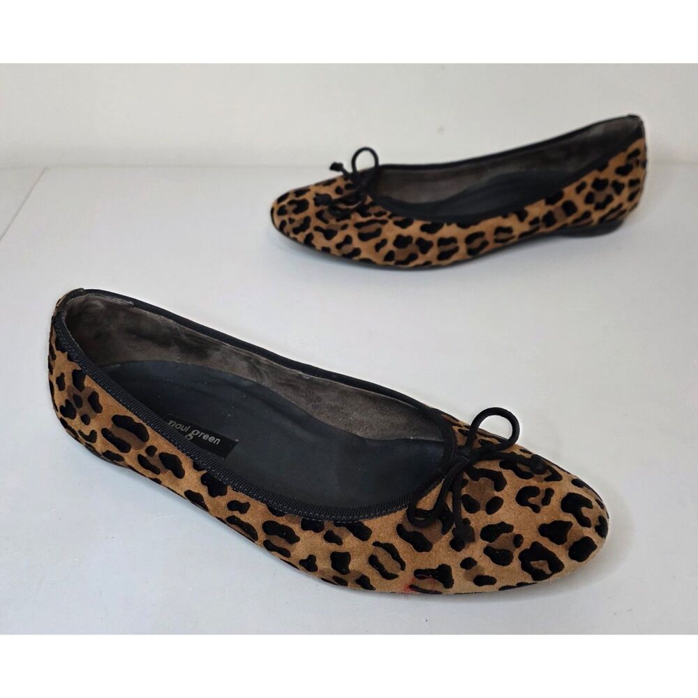 Paul Green Ursula Velvet Leopard Print Ballet Flats – Size 9